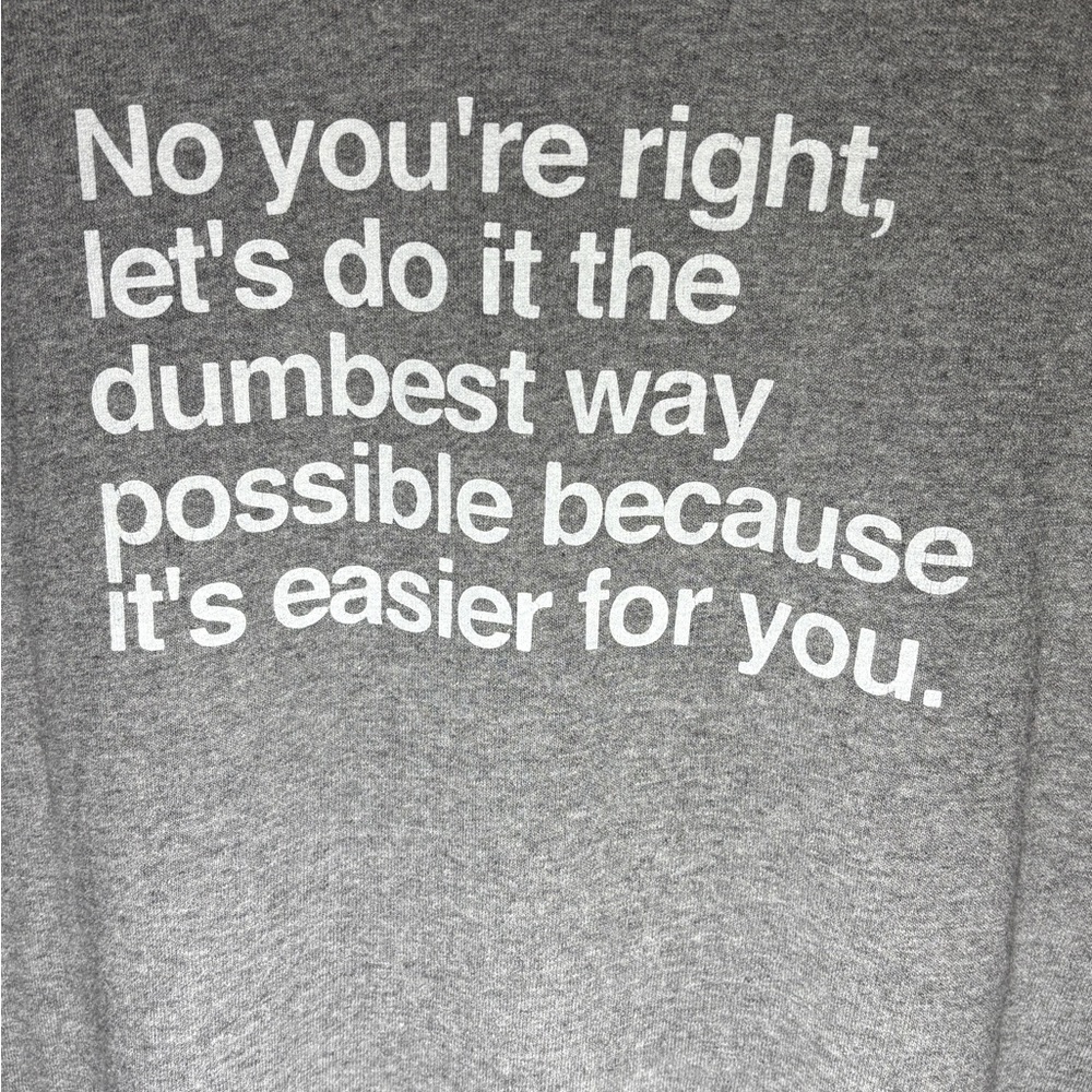 Delta Gray Graphic Tee with White Text